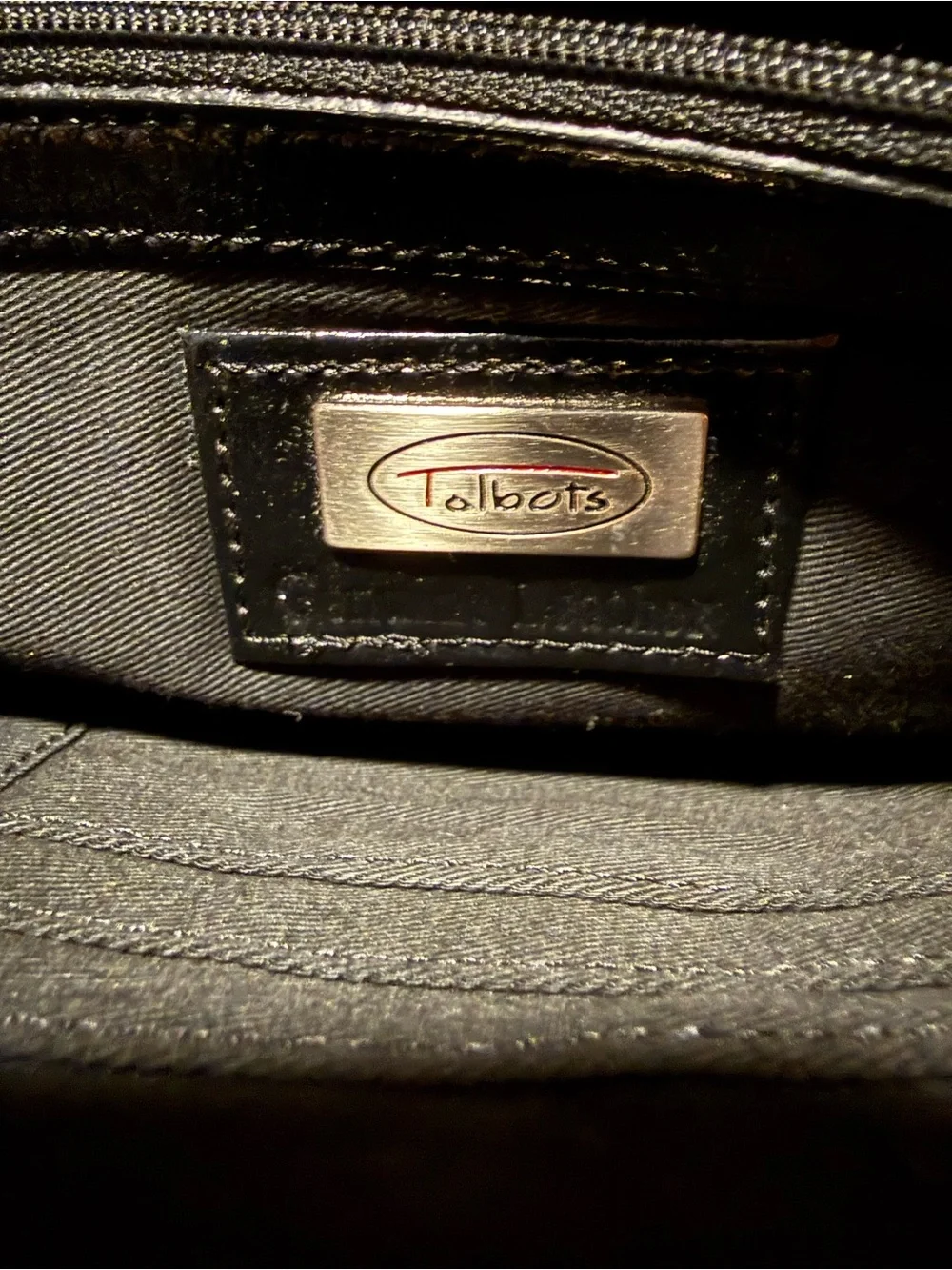 Talbots Black Quilted Patent Leather Clutch Wallet